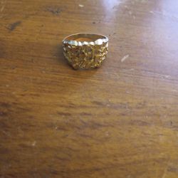 Gold Nugget Pinky Ring