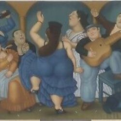 "Tablao Flamenco 1989" by Fernando Botero Very Large Copy