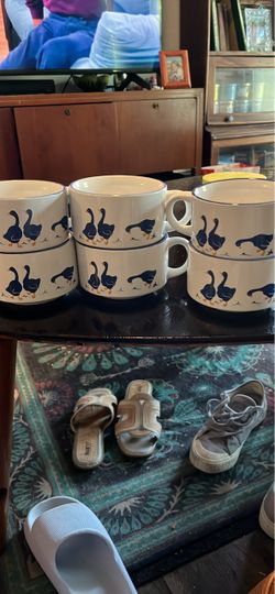 Set of 6 Rosenthal Nettle Blue geese