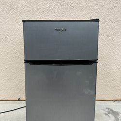 Whirlpool Stainless Steel Mini Fridge w/ Freezer - Clean & Cold
