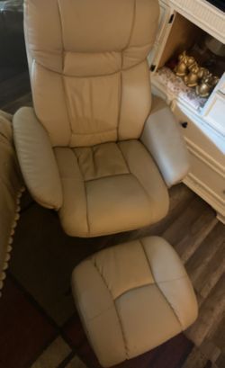Swivel Chair With Ottoman Like New