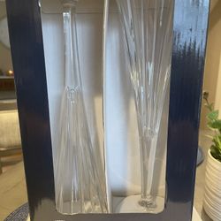 Bohemian Crystal Set Of 2 Champagne Flutes 