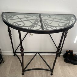 Entry table with glass top