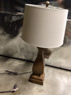FARMHOUSE STYLE TALL URN SHAPED HEAVY WOOD LAMP