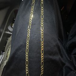 22in 150 Gauge 10k Figaro gold chain