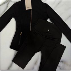 Lululemon Defined Black Set Jacket/leggings