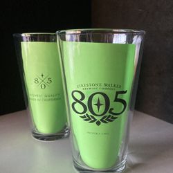 🎁 (2) New 805 Beer Pint Glasses 
