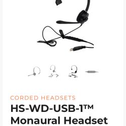 New Spracht HS-WD-USB-1 Monaural Headset