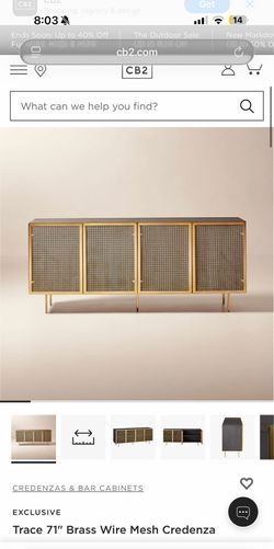 CB2 Trace Crednenza Brass Wire Mesh front Doors