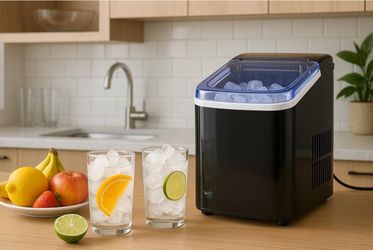 Chill Mate Countertop Ice Maker Machine with Handle, 26lbs in 24Hrs, 9 Ice Cubes Ready in 6 Mins! 🥶