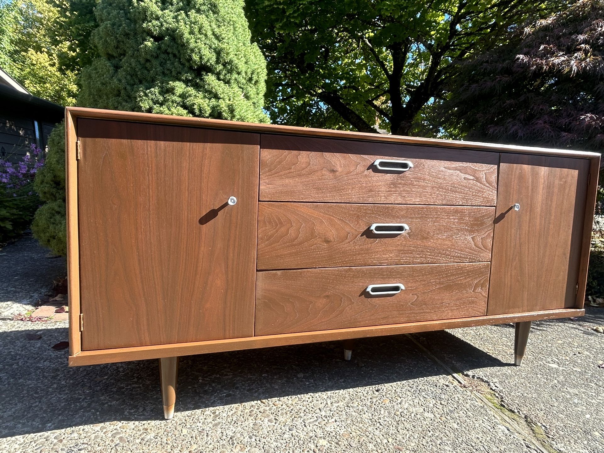 Mid Century Vintage Walnut Credenza