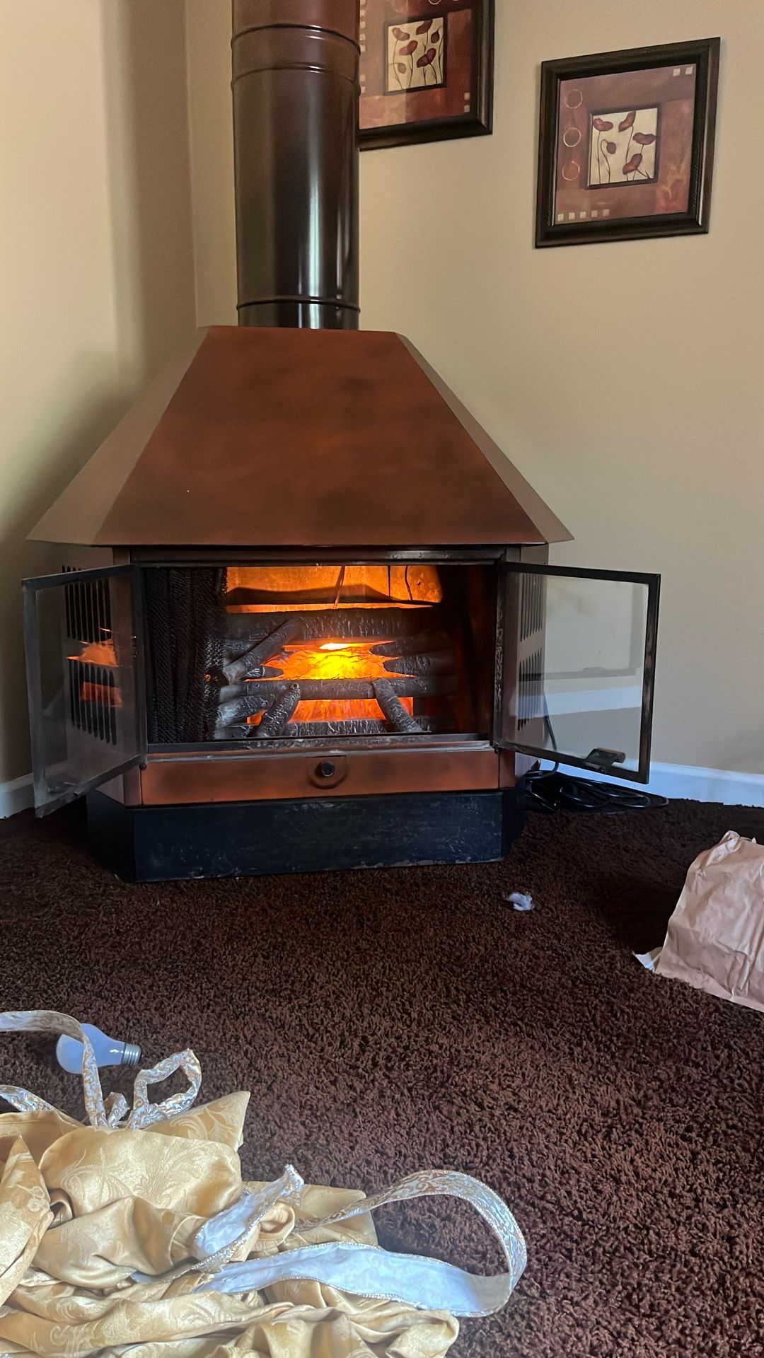 Copper Tall Fireplace