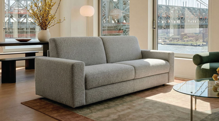 Stearns & Foster® Giotto Silver Full Sleeper Sofa w/ Memory Foam Mattress