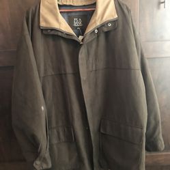 Jos A Bank Heavy Brown Microfiber Flannel Lined Winter Coat