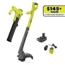 RYOBI WEED WACKER &LEAF BLOWER  BATTERY + CHARGER