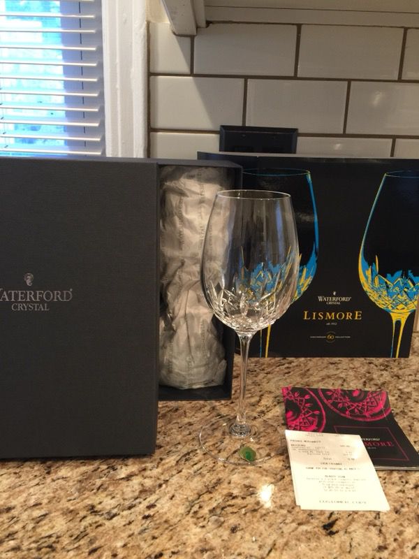 (2) Waterford Crystal Wine Glasses (Lismore Collection)