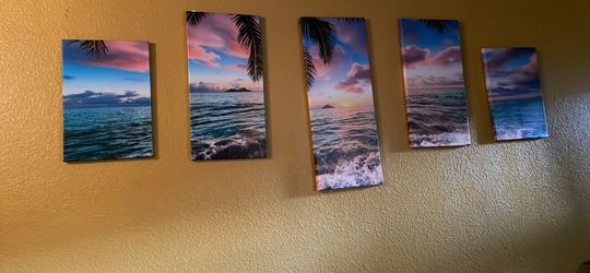 5 Pieces Beach/ Ocean View Art