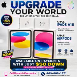 Apple iPad A16 128GB,Apple Airpods brand new - On payments with just $50 down (no credit needed ✅) take home now pay later available in stock