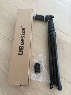 UBeesize 62” Extendable Tripod Stand with Bluetooth Remote iPhone Android Heavy Duty Aluminum Light
