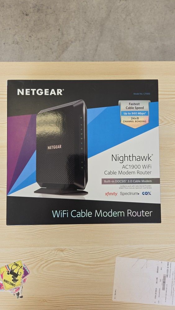 NETGEAR Nighthawk AC1900 WiFi Cable Modem Router (Model C7000)
