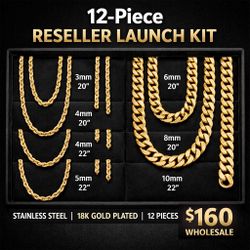12-Piece Jewelry Reseller Starter Pack – Wholesale Chains