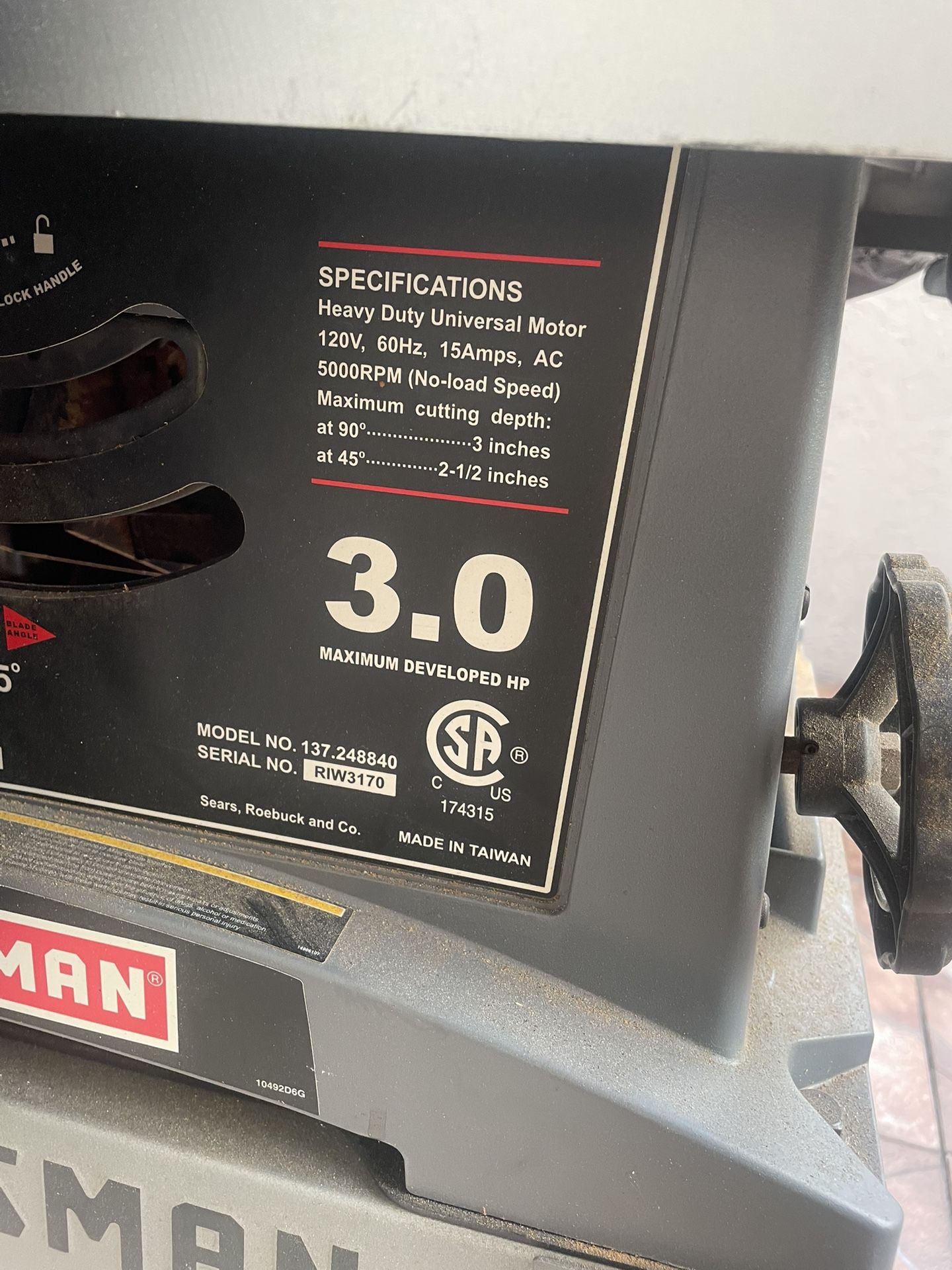 Craftsman Table Saw