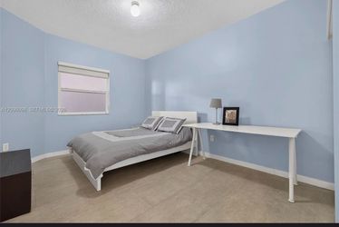Modern Bedroom Set - White Queen Bed Frame va + Long Desk - $350