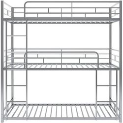 Three layer bunkbed, metal grey