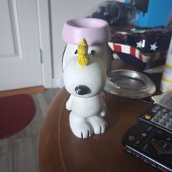 1972 Snoopy Squeaky Toy With Woodstock On Nose And Bowl On Head!!!