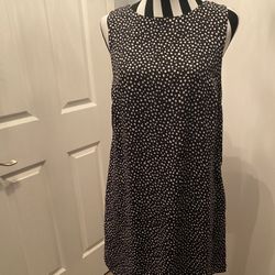 Black & White Sleeveless Shift Dress