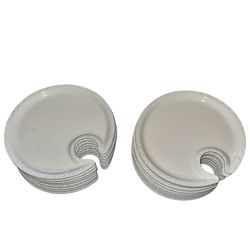 16 Ceramic White Plates