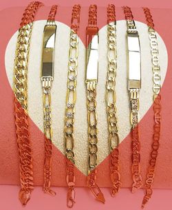 📣 HOT SALE 🔥, ID NAME TAG BRACELETS AND REGULAR BRACELETS FOR BABIES, LADIES & GENTLEMEN 14K REAL GOLD.