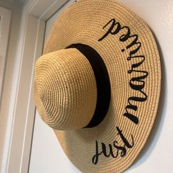 Just Married Straw Hat