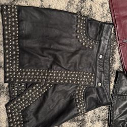 Free People Black Studded Skirt New Size Large 15” Waist 