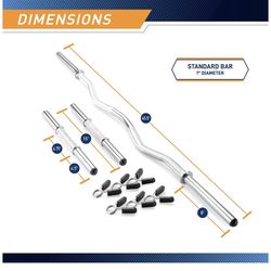 Brand New!Marcy Standard Size Curl Bar and Dumbbell Handle Set with 6 Spring Collars