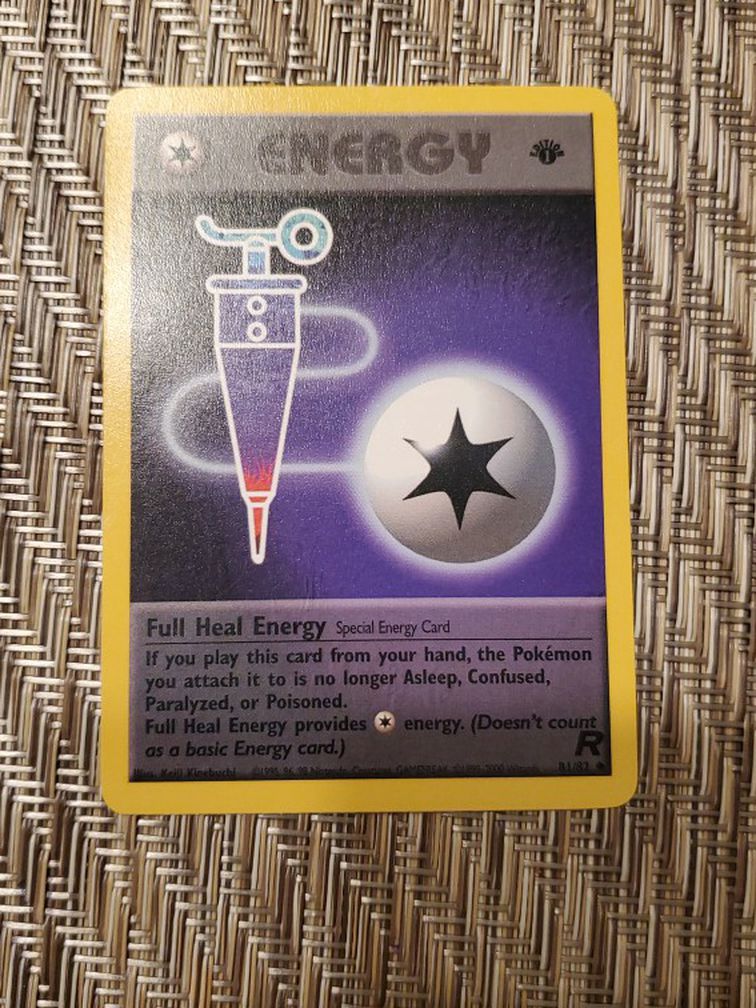 Pokemon Card: 1st Edition Full Heal Energy