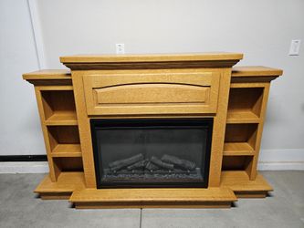 High End Wood Electric Fireplace With Hidden Compartment 