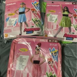 Powerpuff Girls Costumes Size 7/8 All 3