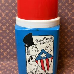 Vintage Yankee Doodle Thermos 1970s Lunchbox Collectible Rare Red Top
