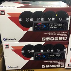 Car Dual Single Din Bluetooth Stereo With 4 Speakers