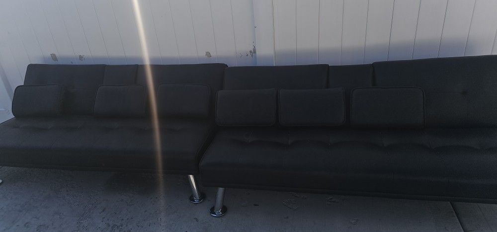 2 Leather Sofas In Good Condition Comes With Pillow Very Comfortable