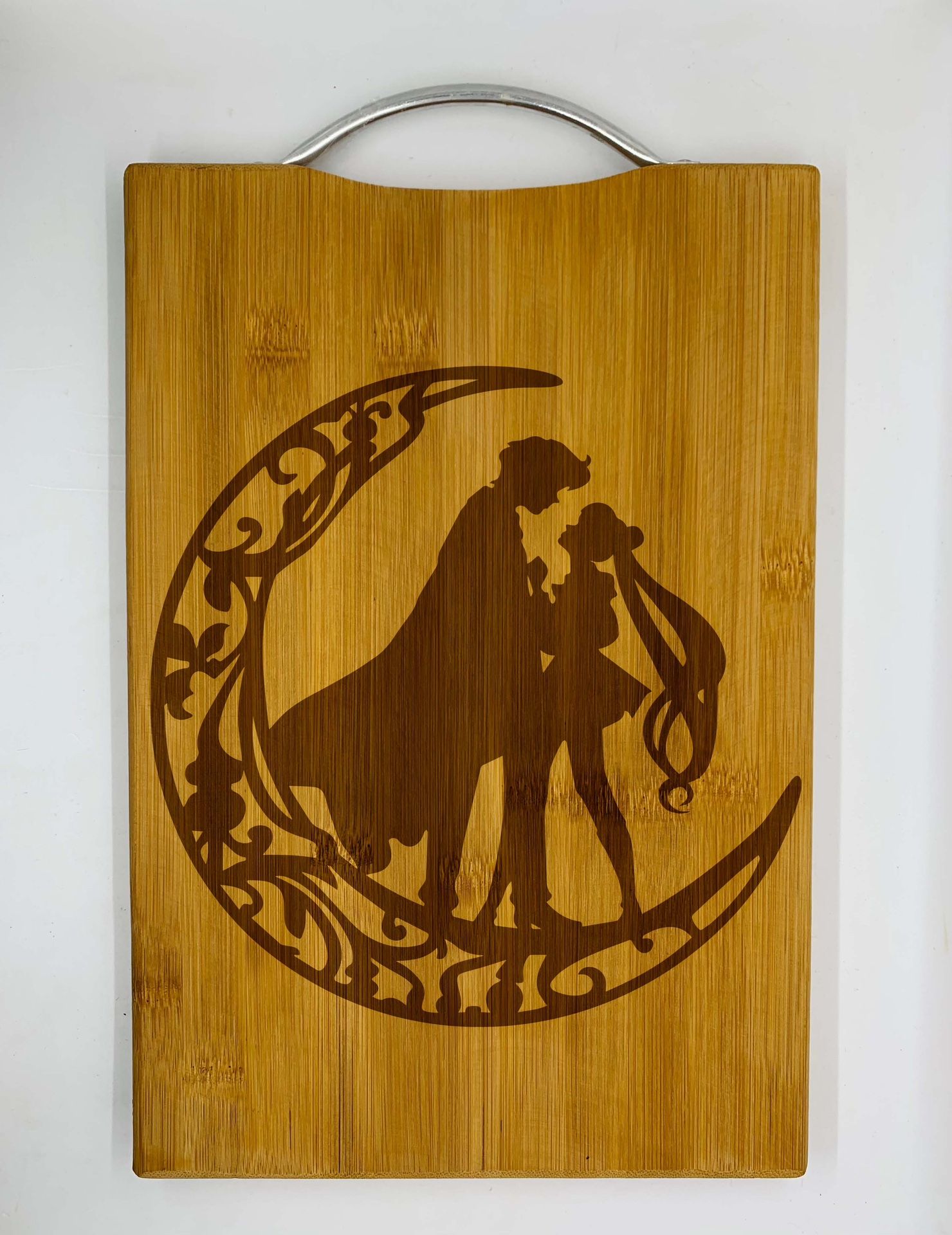 Sailor moon laser engraved bamboo high quality cuttingboard