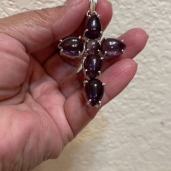 Sterling Silver Amethyst Crucifier Pendant