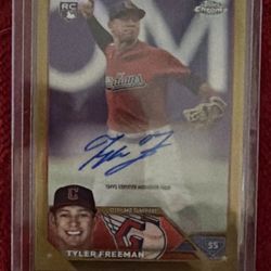 💎 2023 Topps Chrome Tyler Freeman Rookie Auto – GOLD Refractor #/50 🔥 Cleveland Guardians RC
