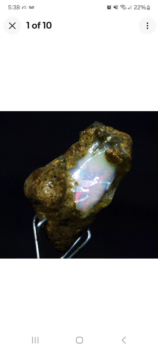 Natural 3.80 Ct Ethiopian Fire Opal Rough Raw Loose Gemstone
