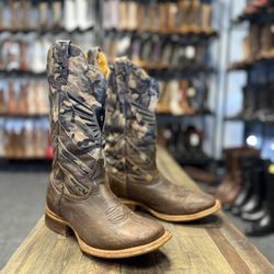 TIN HAUL Western Boot Camo Brown Men's Size 8.5