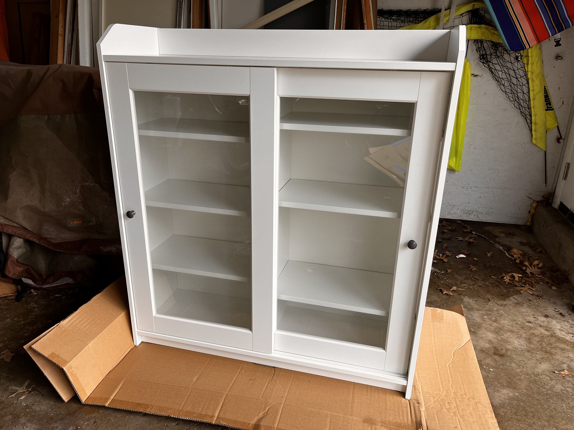 White Cabinet With Glass Doors
