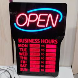 Royal Sovereign LED Business Open Sign w/Day,Hours -  3 modes
