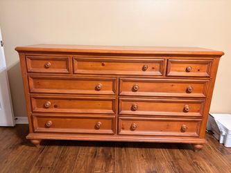 9-Drawer Wooden Dresser & Side Table