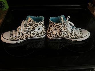 Cheetah Print Converse Shoes 8.5